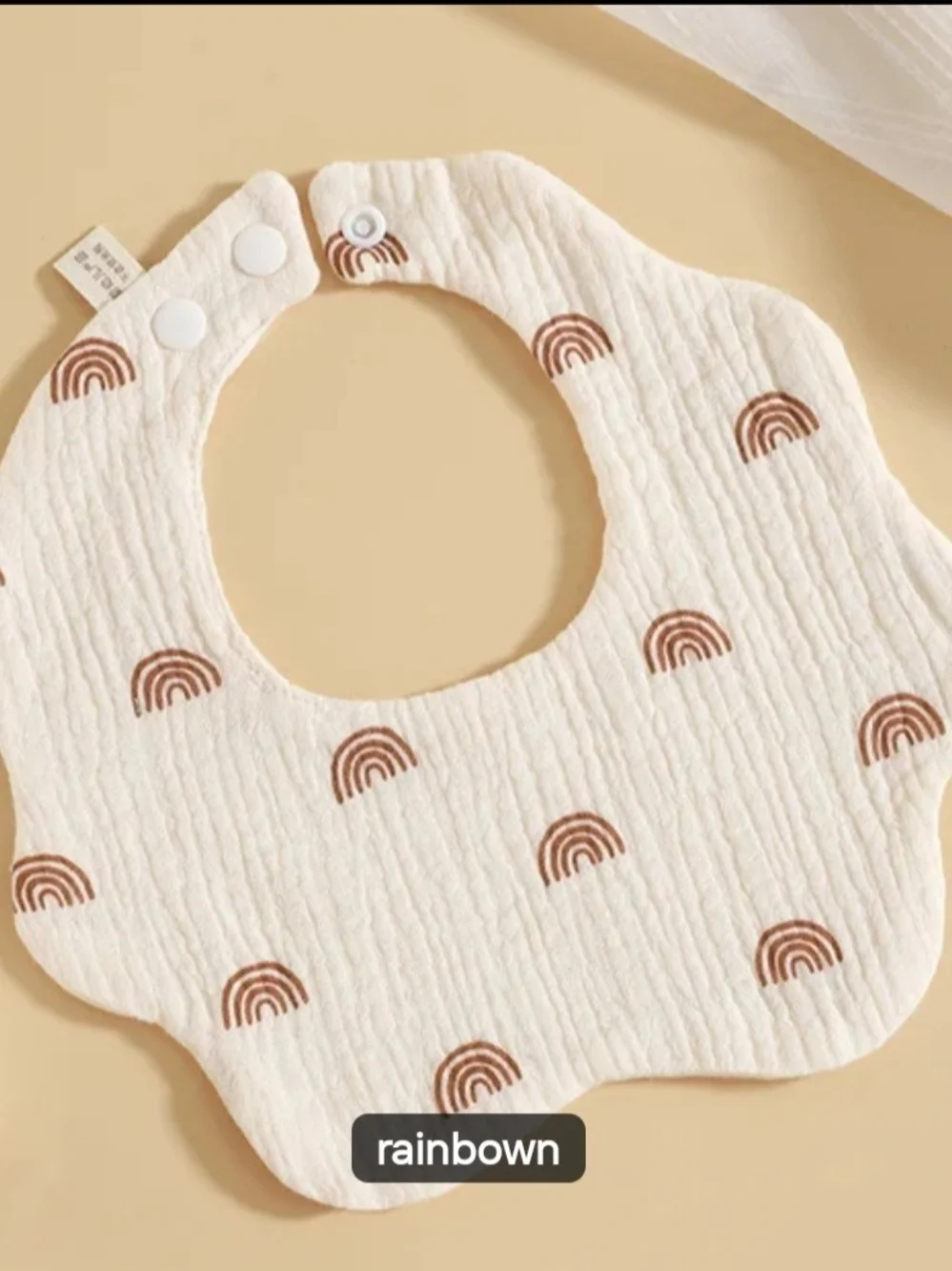 Bibs 3 Pr.-Soft Cream Tiger Print Baby Bib - Adjustable Snap Closure NWOT